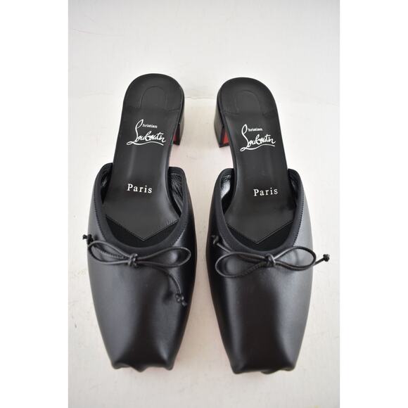 Christian Louboutin Mimiflirt 30 Black Ballet Ballerina Slide Block Heel Mule 39 - Picture 7 of 14